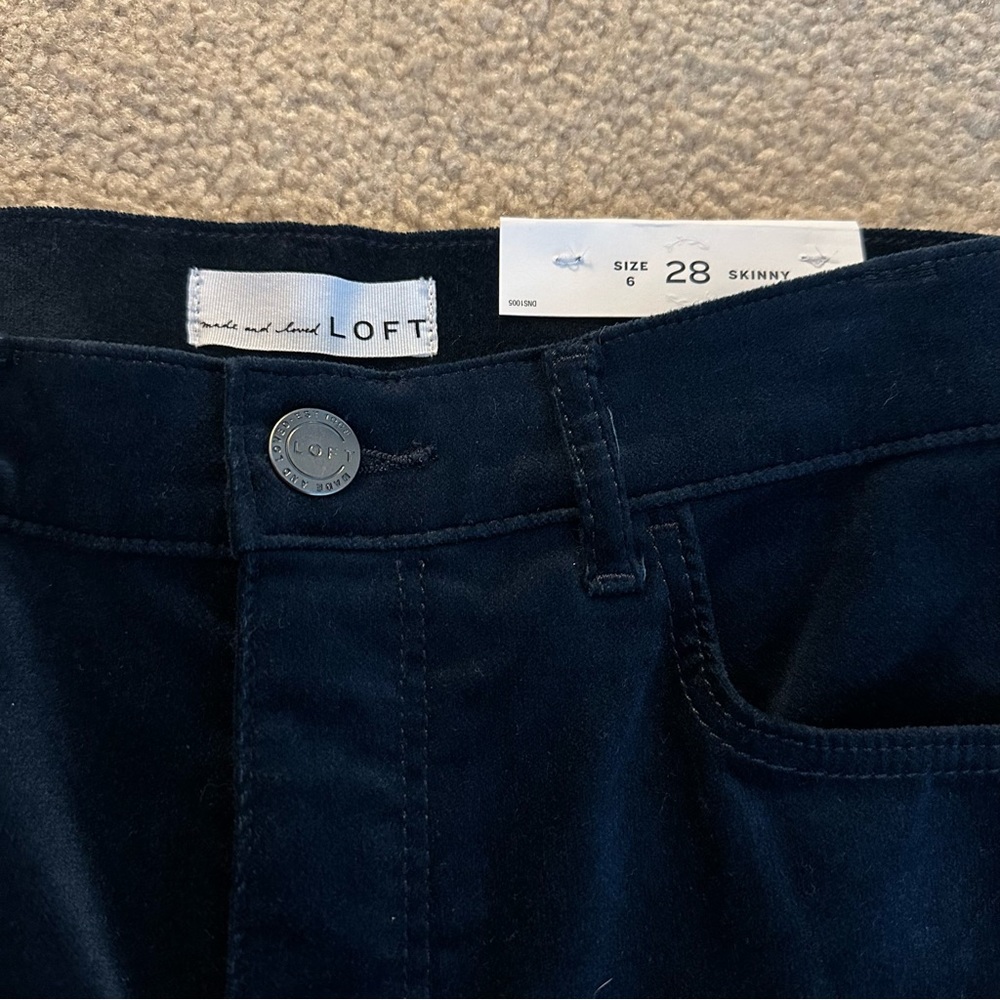 Ann Taylor The Skinny Mid Rise Navy Blue Corduroy Pants